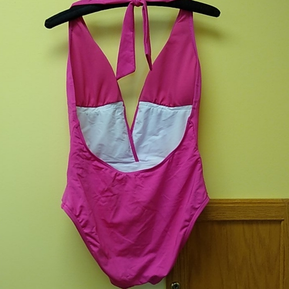 NWOT Gamiss Deep V Halter Swimsuit - Picture 2 of 6